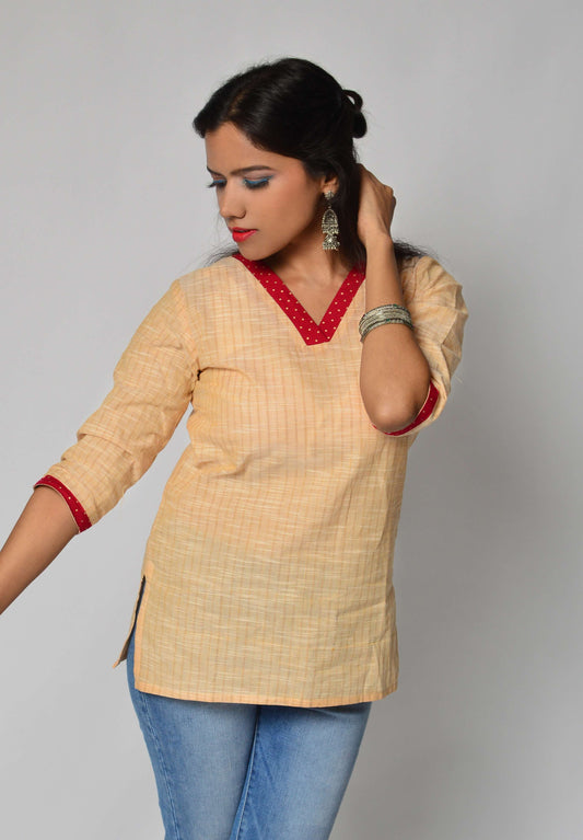 Beige Lenin Office Top