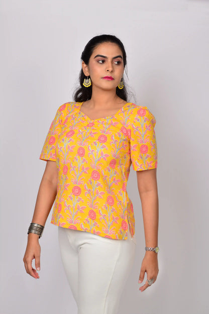 Sunshine Yellow Cotton Top