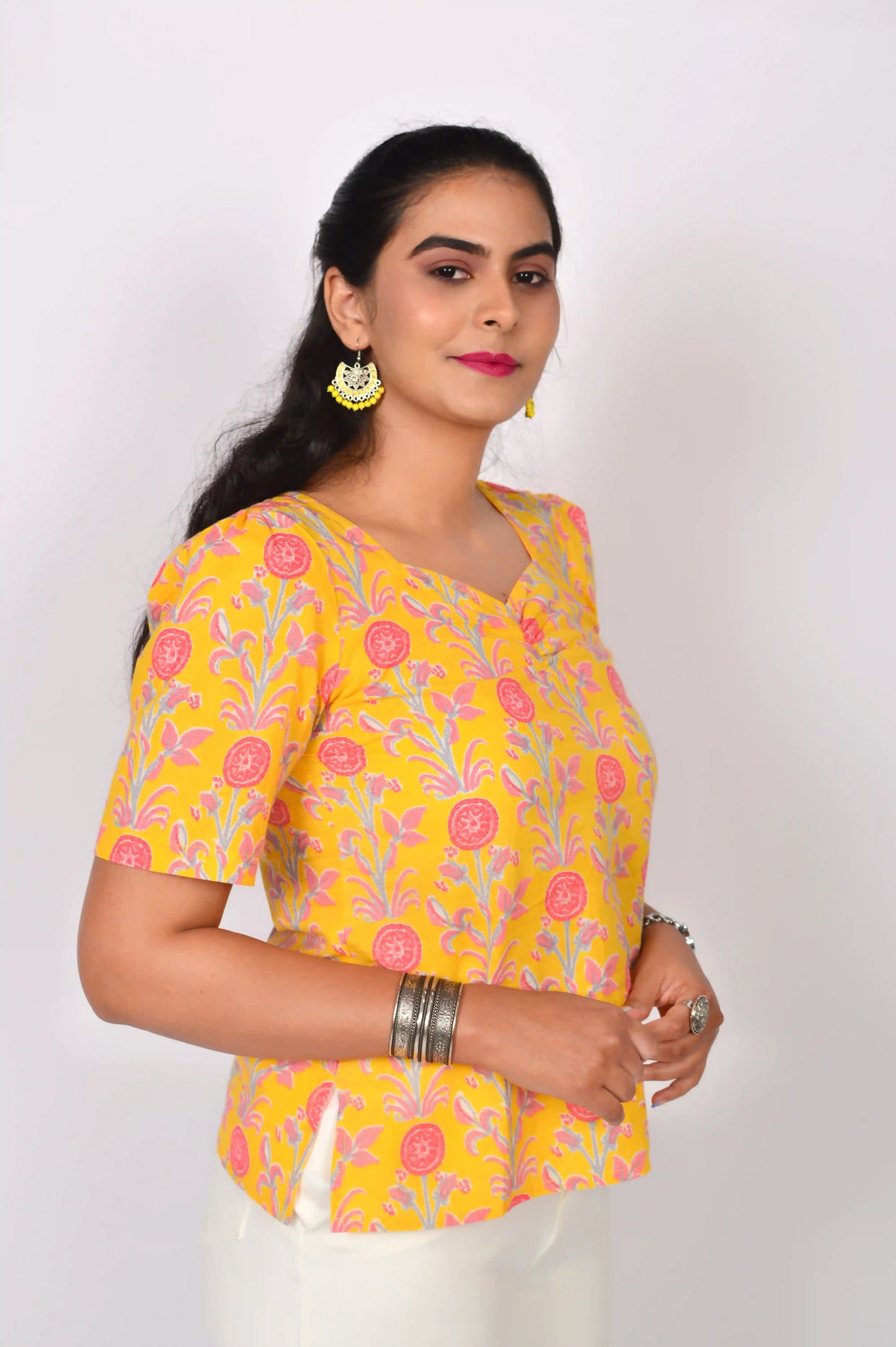 Sunshine Yellow Cotton Top