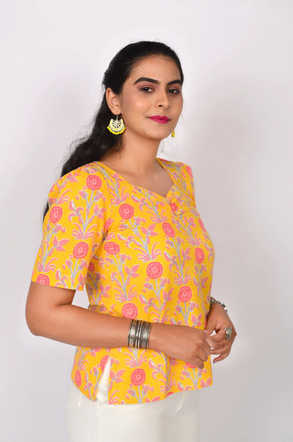 Sunshine Yellow Cotton Top