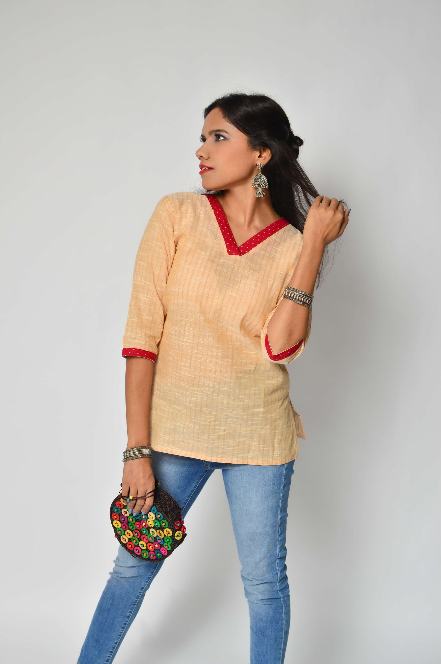 Beige Lenin Office Top