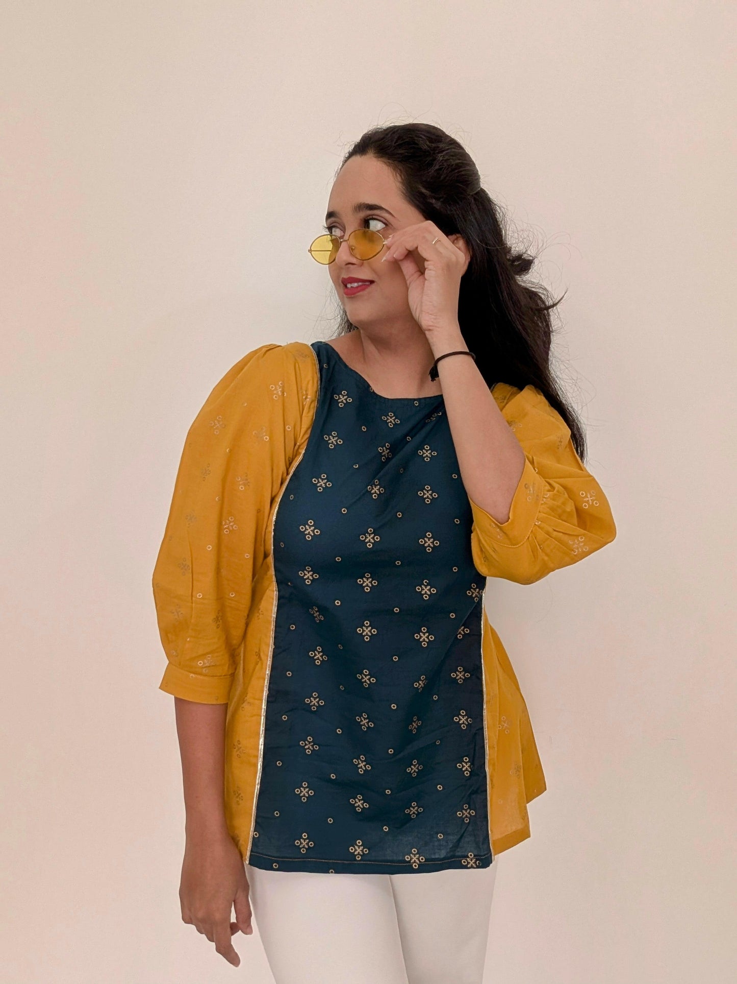 Musturd Gota Lace A-Line Top