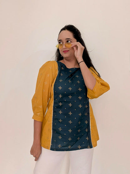 Musturd Gota Lace A-Line Top