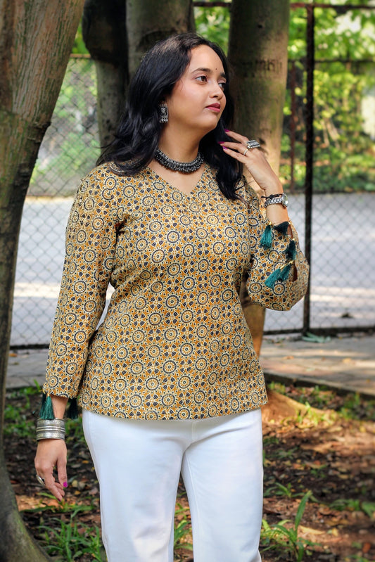 Golden Charm Short Kurti