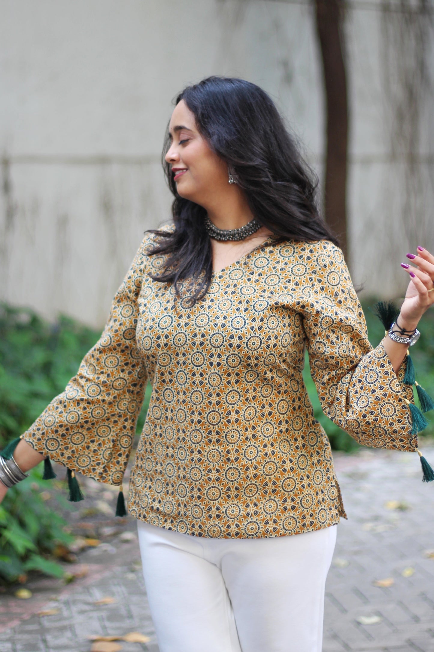 Golden Charm Short Kurti