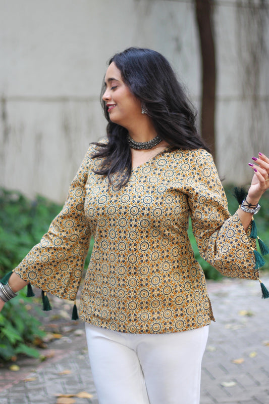 Golden Charm Short Kurti